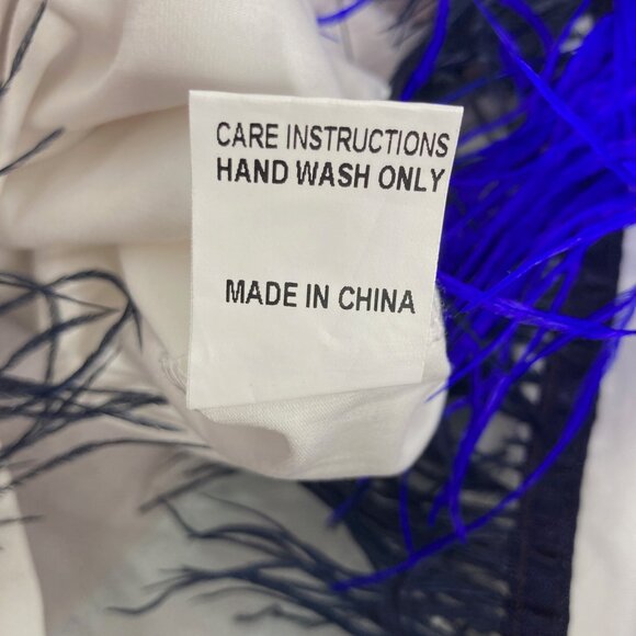 Queen of Sparkles Dress Medium White Red Blue Feathers Patriotic USA Party Fun - Picture 8 of 8